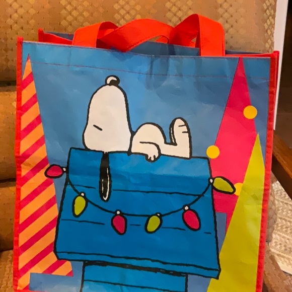 Peanuts Snoopy Doghouse Christmas Lights Reusable Tote Bag, EUC, ADORABLE - Picture 5 of 5